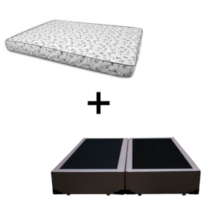 Cama Box Casal 138 Bipartido Tecido Sintético Marrom com Colchão Nápoles Espuma D33 54x138x188