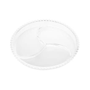 Petisqueira de Cristal C/3 Divisórias Pearl Bolinha Transparente 23cm Wolff