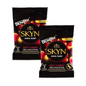 Kit 2 Pacotes Preservativo SKYN Sexy Cherry C/ 3 Unidades Cada