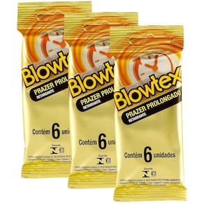 Kit 3 Pacotes Preservativo Blowtex Retardante C/ 6 Unidades Cada