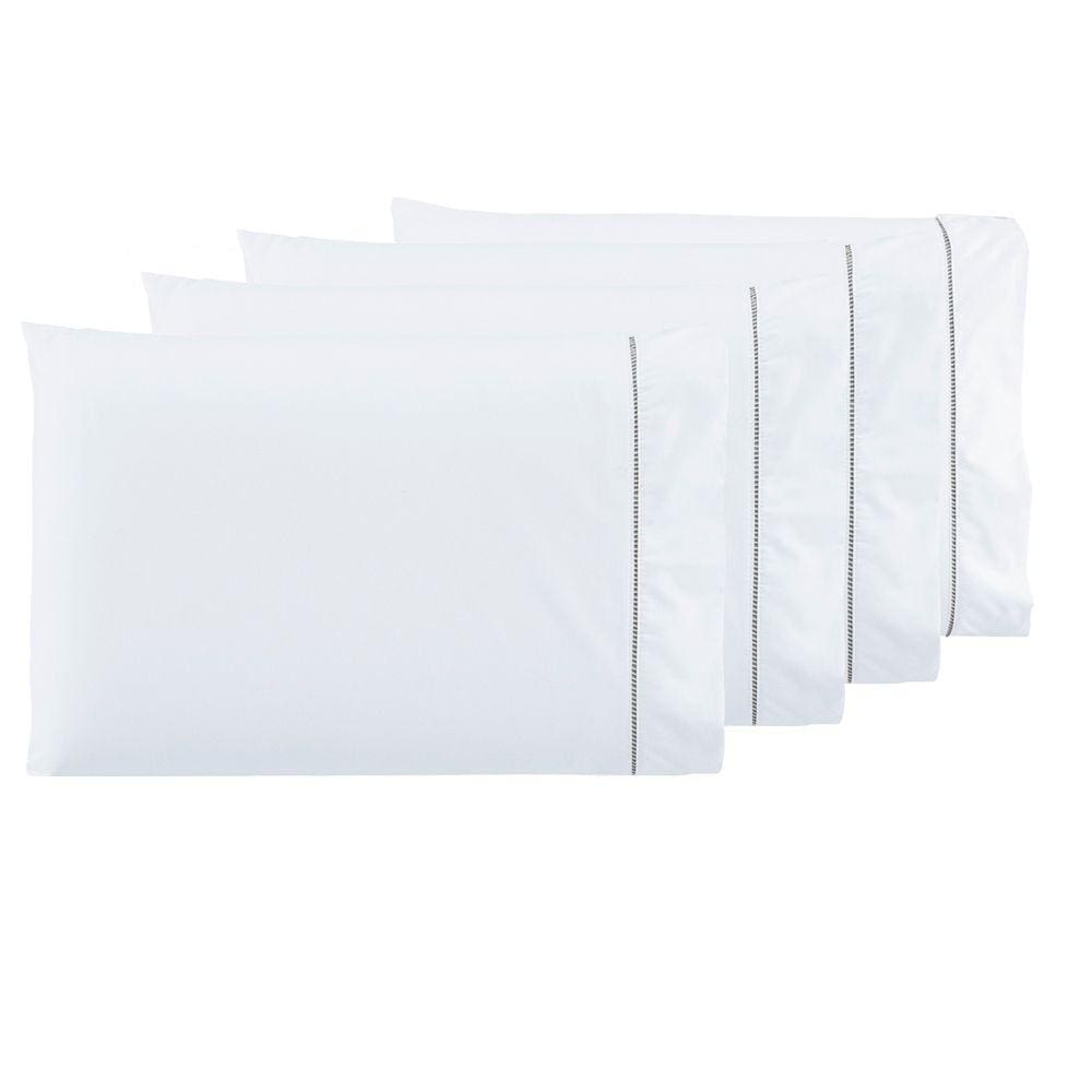 Kit 6 Fronhas Ponto Palito Percal 600 Fios Callandra