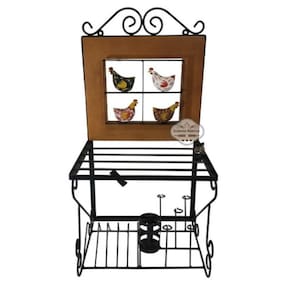 Suporte Artesanal Paneleiro Artesanal Galinha Caipira 40cm Sudeste Rústico