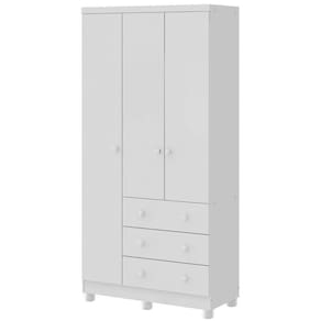 Guarda Roupa Infantil Junior 3 Portas 3 Gavetas Móveis Peroba