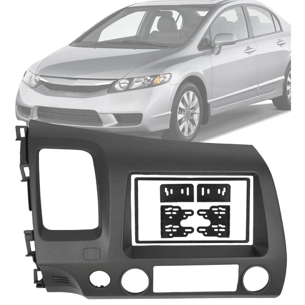 Moldura De Painel 2 Din Honda New Civic 2007 2008 2009 2010 2011 p/ CD DVD 2 Din