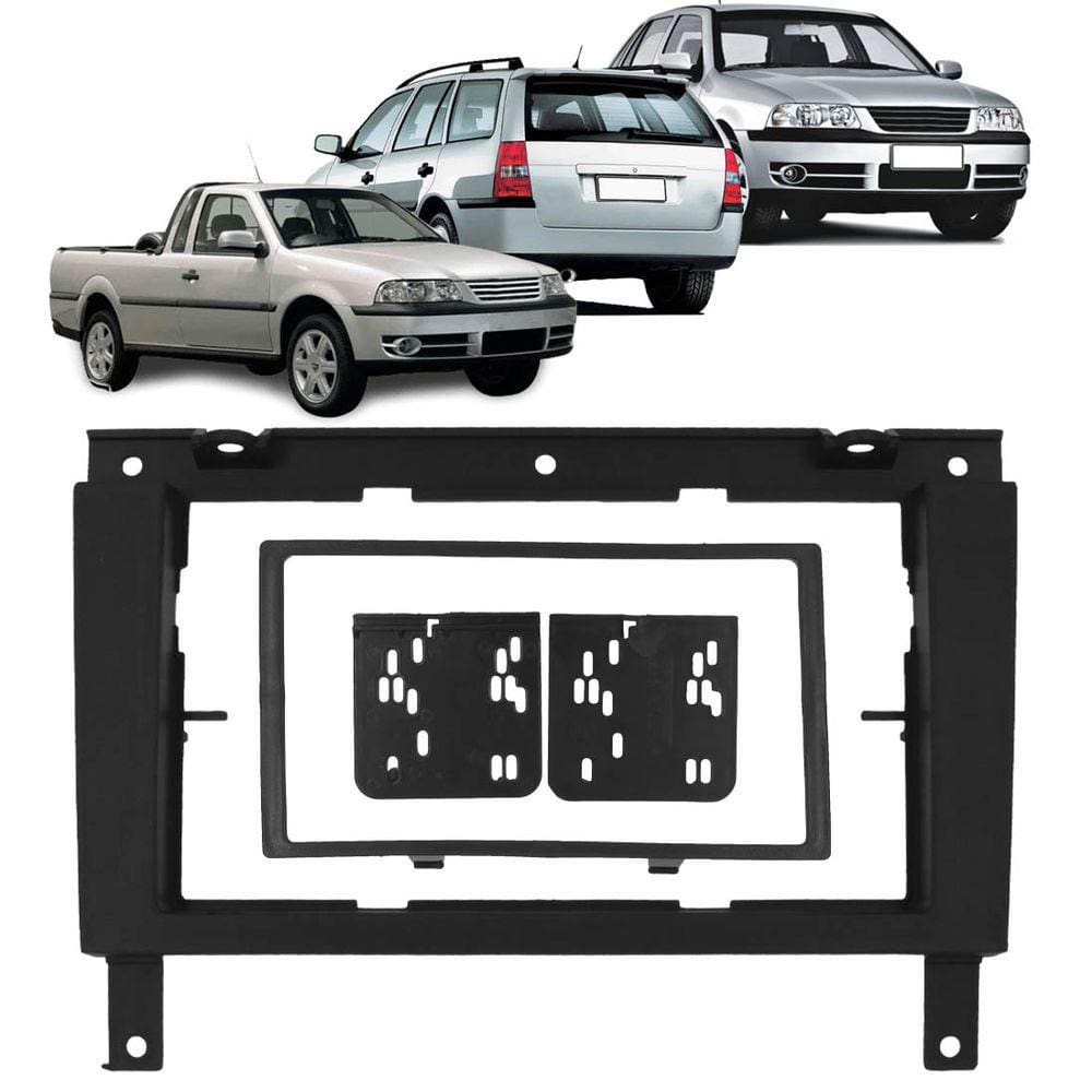 Moldura de Painel 2 din Gol Saveiro Parati G3 + Suportes de Fixação Laterais