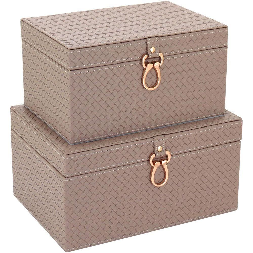 HOME&CO URANUS CAIXA ORGANIZADORA SINTÉTICO BEGE 2PÇ