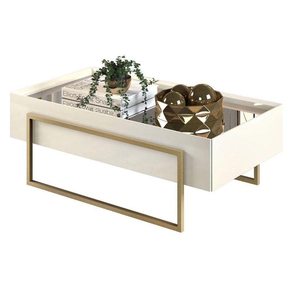 Mesa de Centro Pilar Off White - DJ Móveis