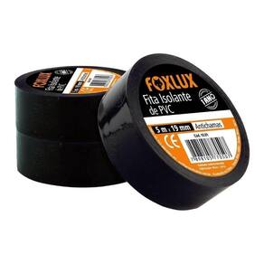 Fita Isolante Foxlux 19mmx5m Preto - Embalagem com 10 Unidades