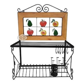 Suporte Paneleiro Artesanal Frutas 60cm Sudeste Rústico