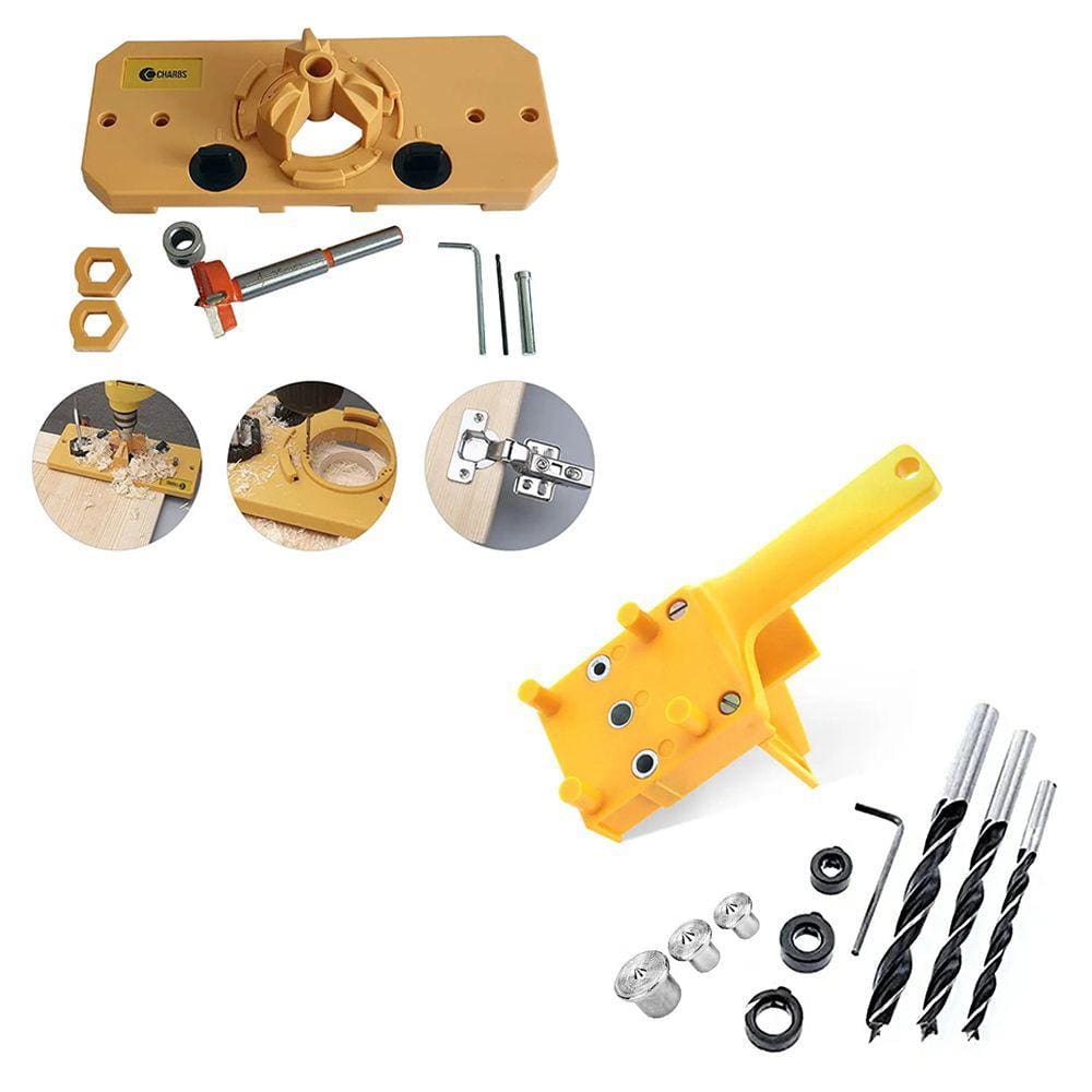 Kit Gabarito P/ Dobradiças Khi-Hinge + Gabarito P/ Cavilhas