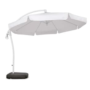 Ombrelone Suspenso Búzios Giratório 360° 3m Branco + Base em ABS 50 Litros Preta 891001  BEL
