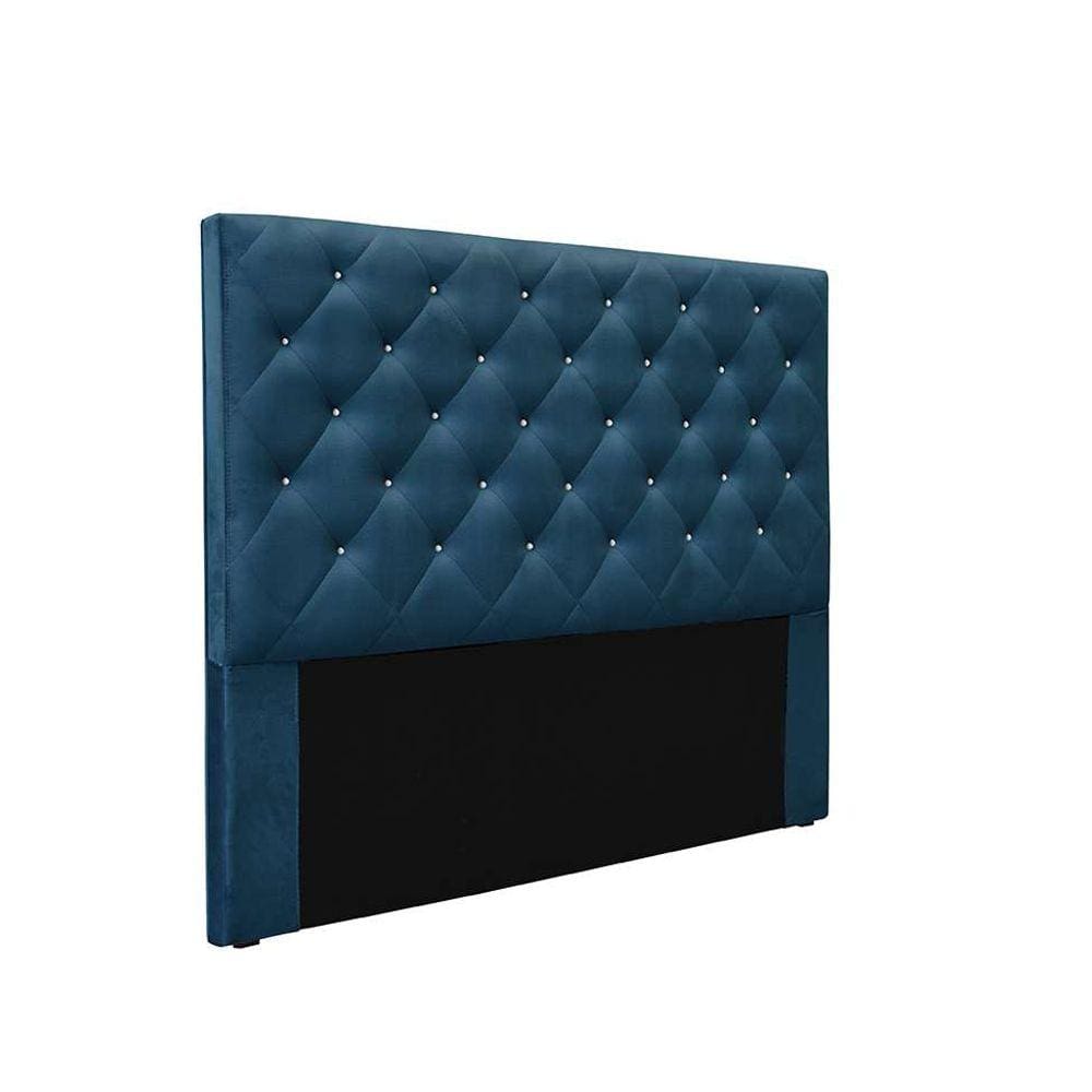 cabeceira queen tânia veludo azul marinho
