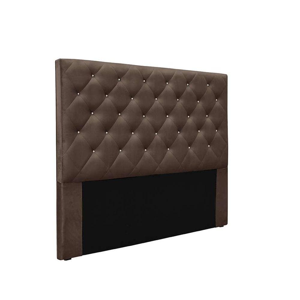 cabeceira queen tânia veludo marrom
