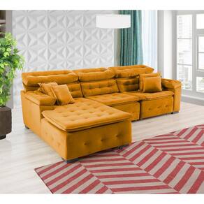 Sofá Orlando 2.80x1.50m com Chaise, Retrátil e Reclinável