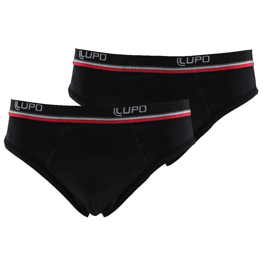 Kit 2 Cuecas Slip Lupo Preta - Masculino