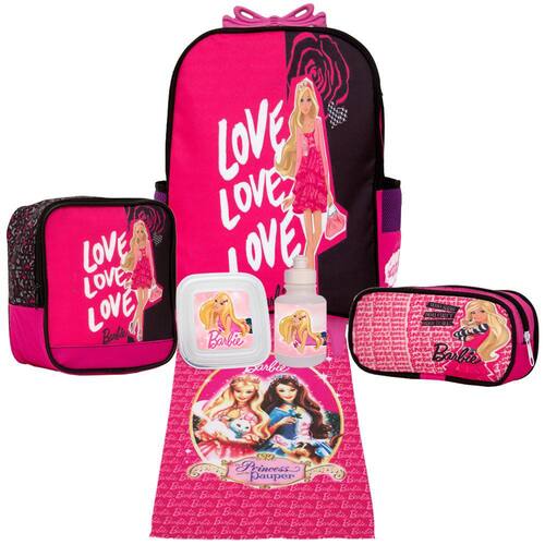 Kit Mochila Escolar Juvenil Feminina de Gatinho Rosa Costas - TOYS