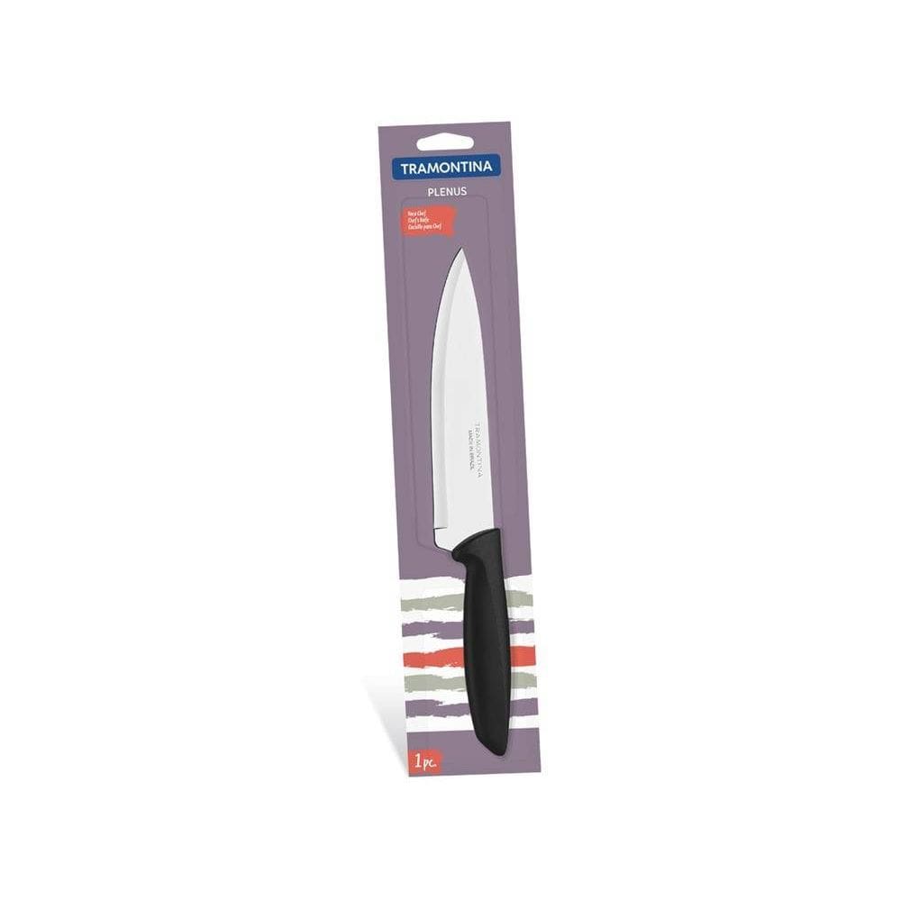 Faca Chef 8 Plenus Preto Lamina De Aco Inox E Cabo De Polipropileno Tramontina