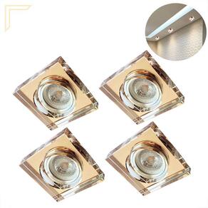 4 Spot Embutir De Cristal Espelhado Rose Mr16 Corredor Lup66