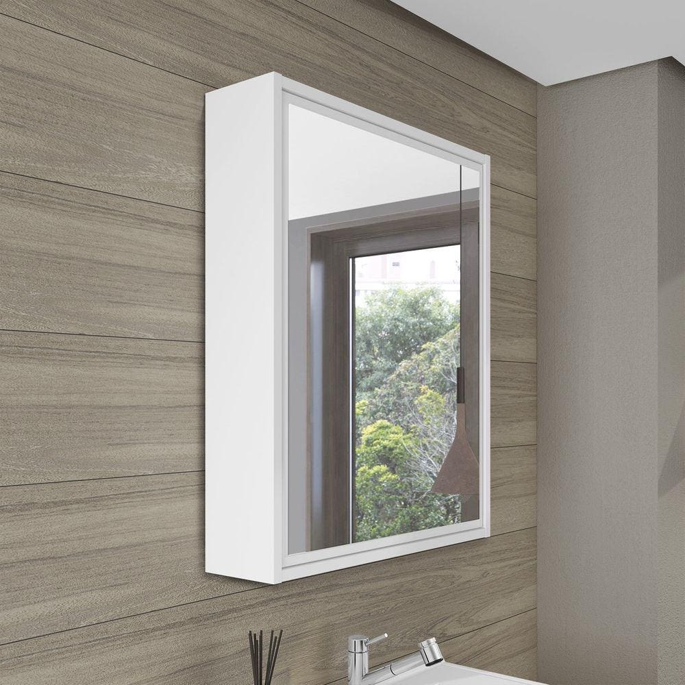 Espelheira para Banheiro 1 Porta Blanc Móveis Bosi Branco