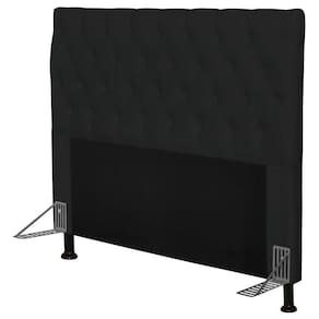Cabeceira Cama Box Casal 195cm Cristal Corino Preto