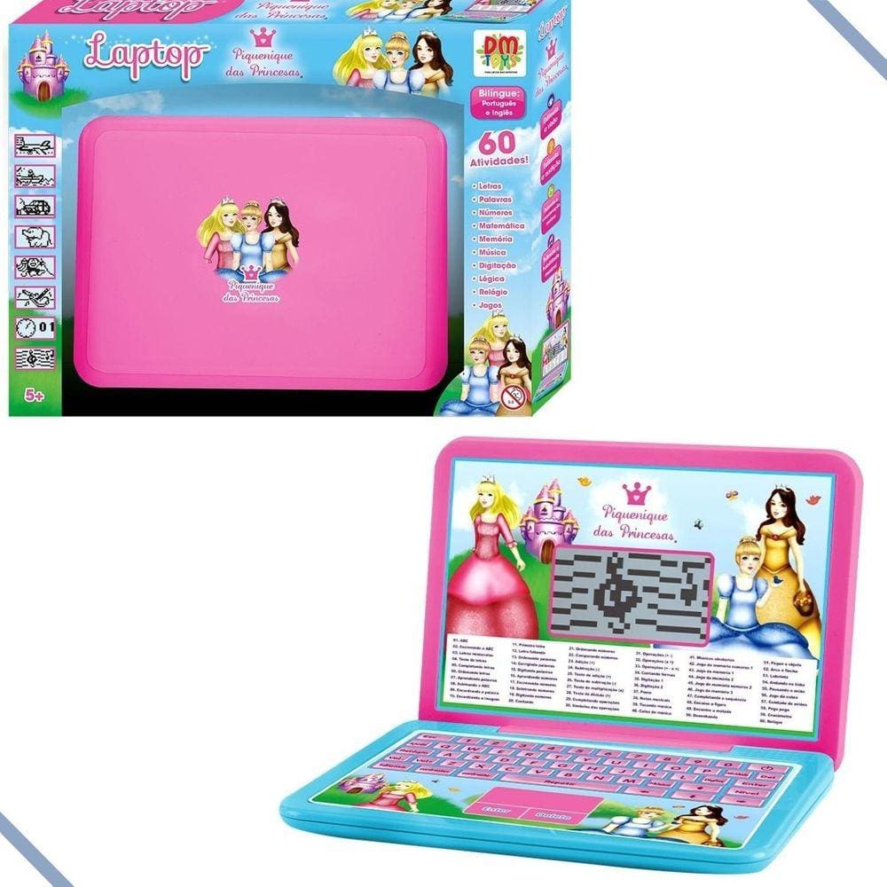Notebook Laptop Infantil 60 Funções Computador Didático