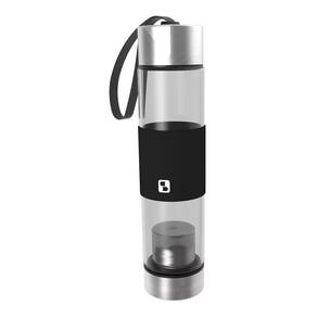 Garrafa Squeeze Vidro E Inox Flip 400ml Com Infusor Soprano