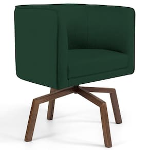 Poltrona Giratória Base Ka Madeira Betina C-117 Verde Musgo