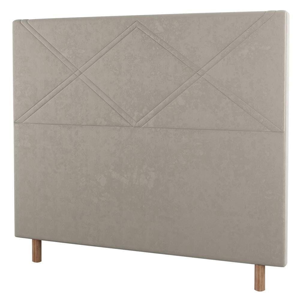 Cabeceira Cama Box Casal Cairo 140cm Suede Bege