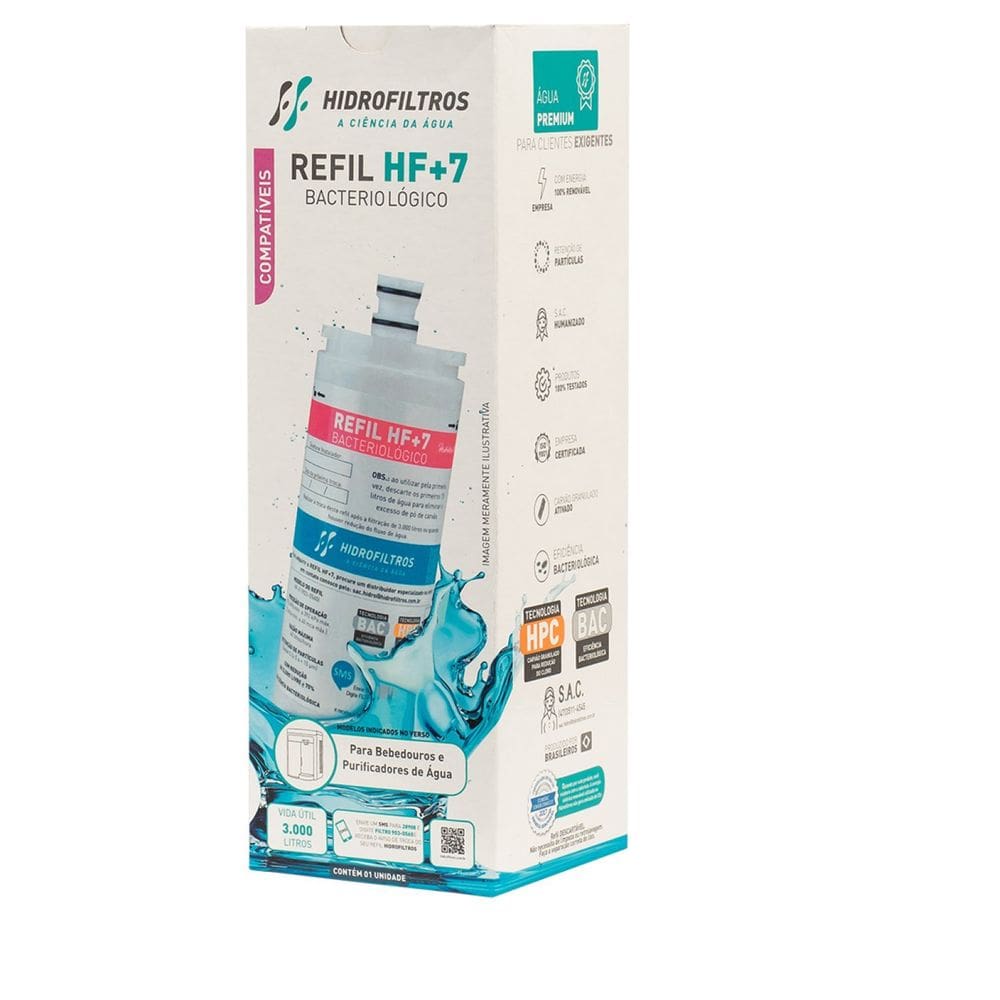 Refil Compatível para Purificador Ibbl Hf+7 Hidro Filtros