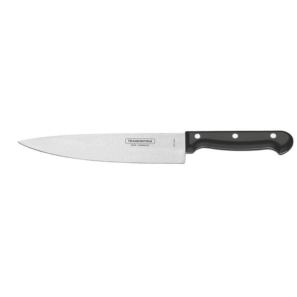 Faca Chef 8 Ultracorte Preto Lamina De Aco Inox E Cabo De Polipropileno Tramontina