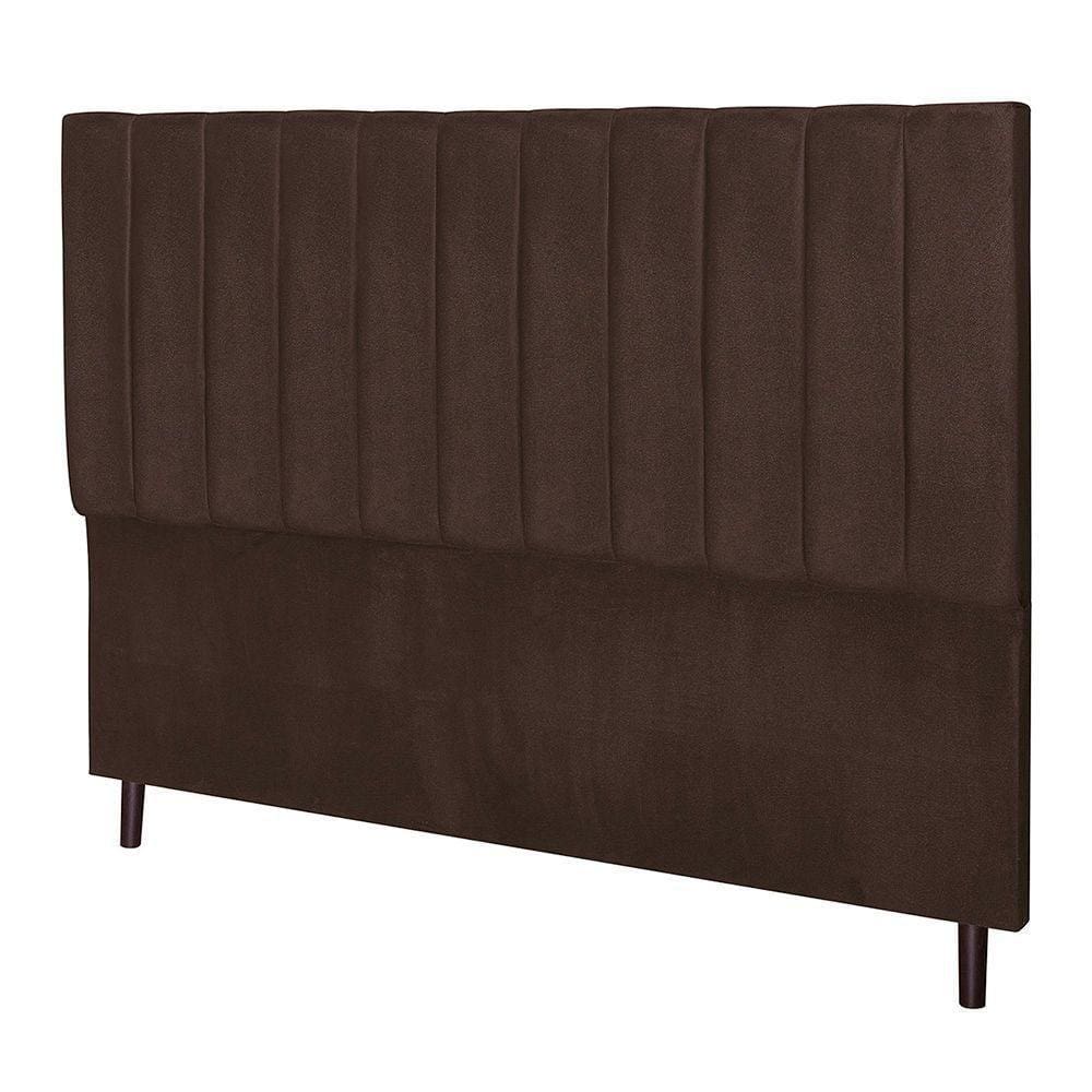 Cabeceira Leblon Para Cama Box King 195 Cm Suede Marrom