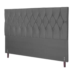 Cabeceira Madri Para Cama Box Casal 144 Cm Suede Cinza