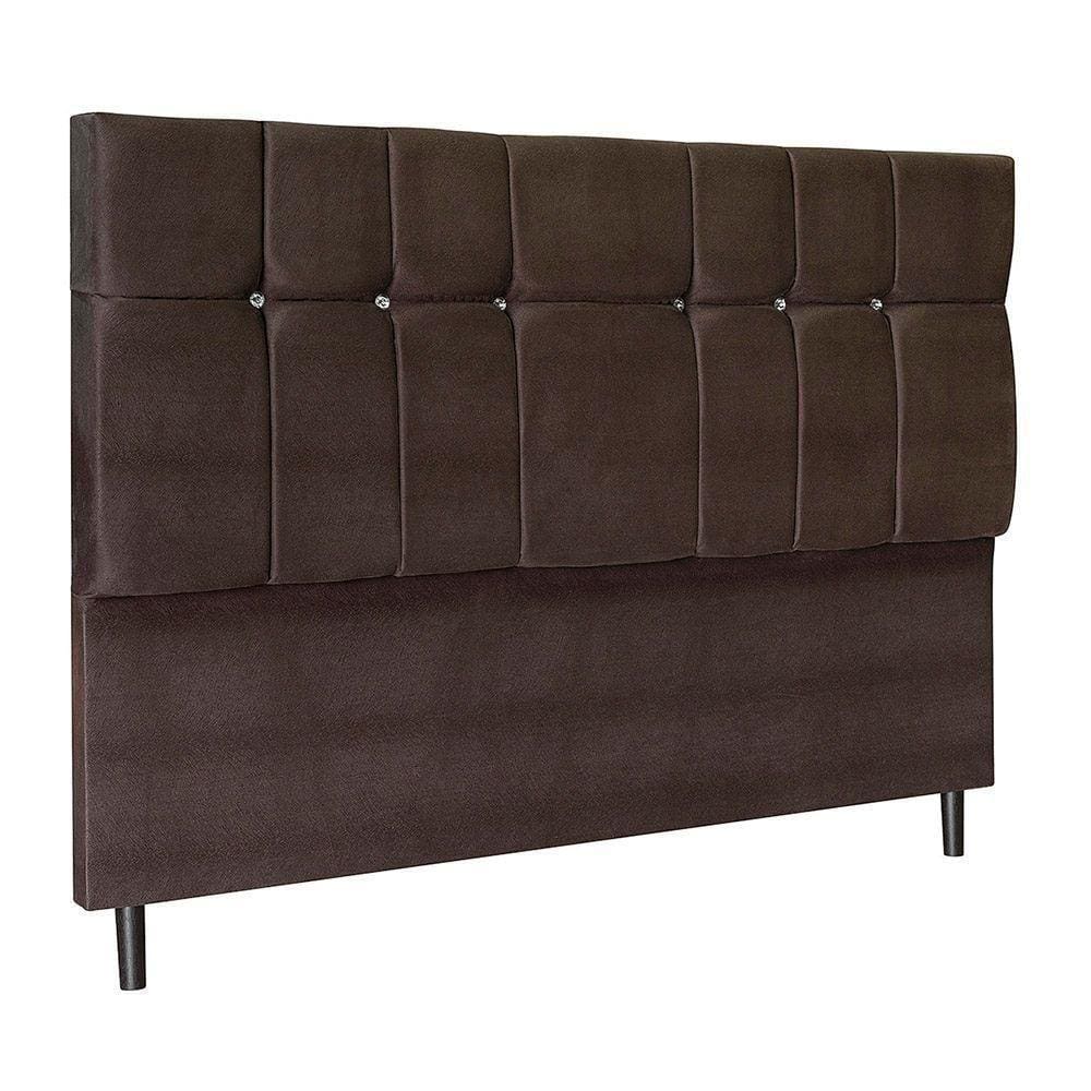 Cabeceira Paris Para Cama Box King 195 Cm Suede Marrom