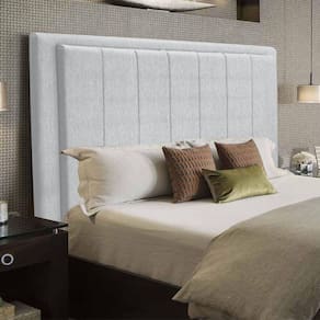 Cabeceira Opala Cama Box Queen 160Cm Linho Cinza Claro