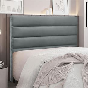 Cabeceira Para Cama Box Queen La Italiana 160Cm Veludo Cinza