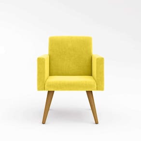 Cadeira Recepção Poltrona Escritório Balaqui amarelo