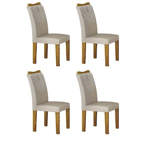 Kit 04 Cadeiras Sala De Jantar Clara Madeira Freijó,Palha