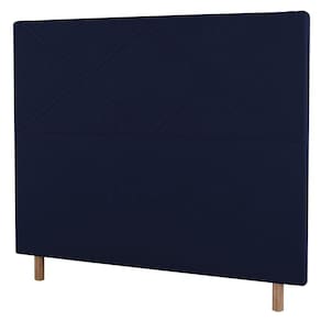 Cabeceira Cama Box Casal Cairo 140cm Veludo Azul Marinho