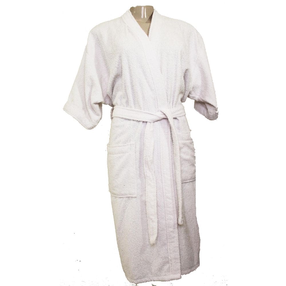 Roupao Atoalhado Branco Manga 3/4