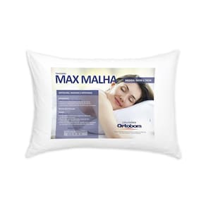 Travesseiro Flocos de Espuma 20x50x70cm Max Malha Ortobom Branco