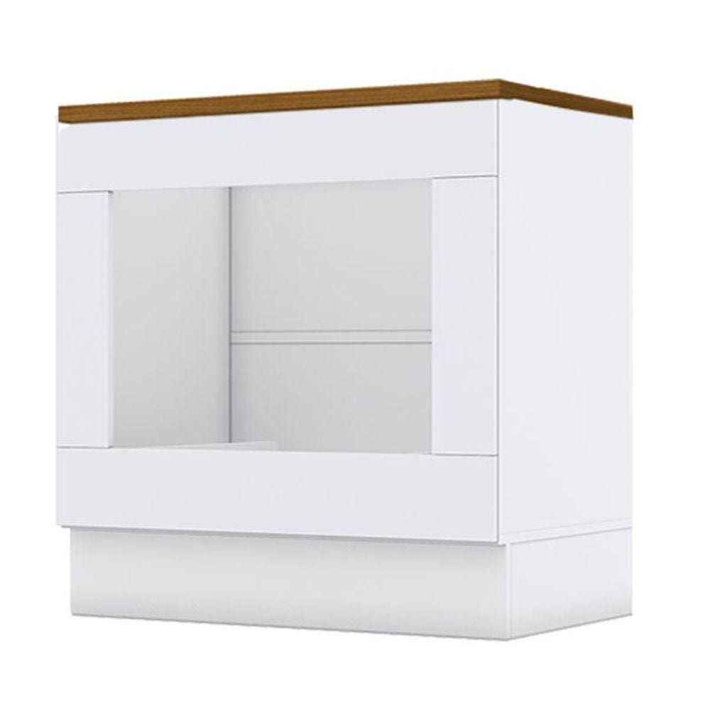 Balcão Forno de Embutir Americana Branco com Tampo para Cooktop Nature - Henn