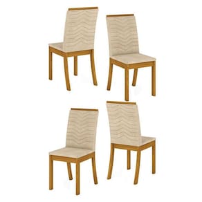 Cadeira para Mesa de Jantar Isa Kit 04 Peças Linho - Henn