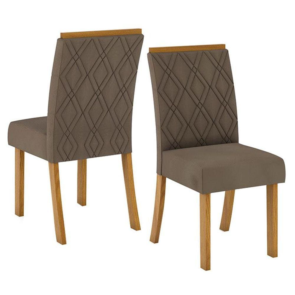 Cadeira para Mesa de Jantar Vita Kit 02 Peças Bege - Henn