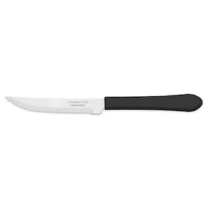 Faca Para Churrasco 4 Leme Preto Lamina De Aco Inox E Cabo De Polipropileno Tramontina