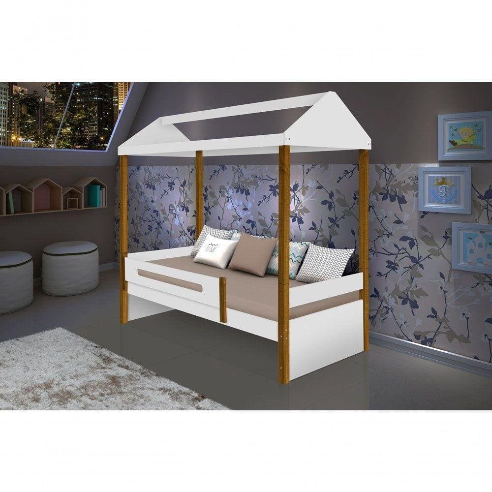 Cama Casa Branco Mel