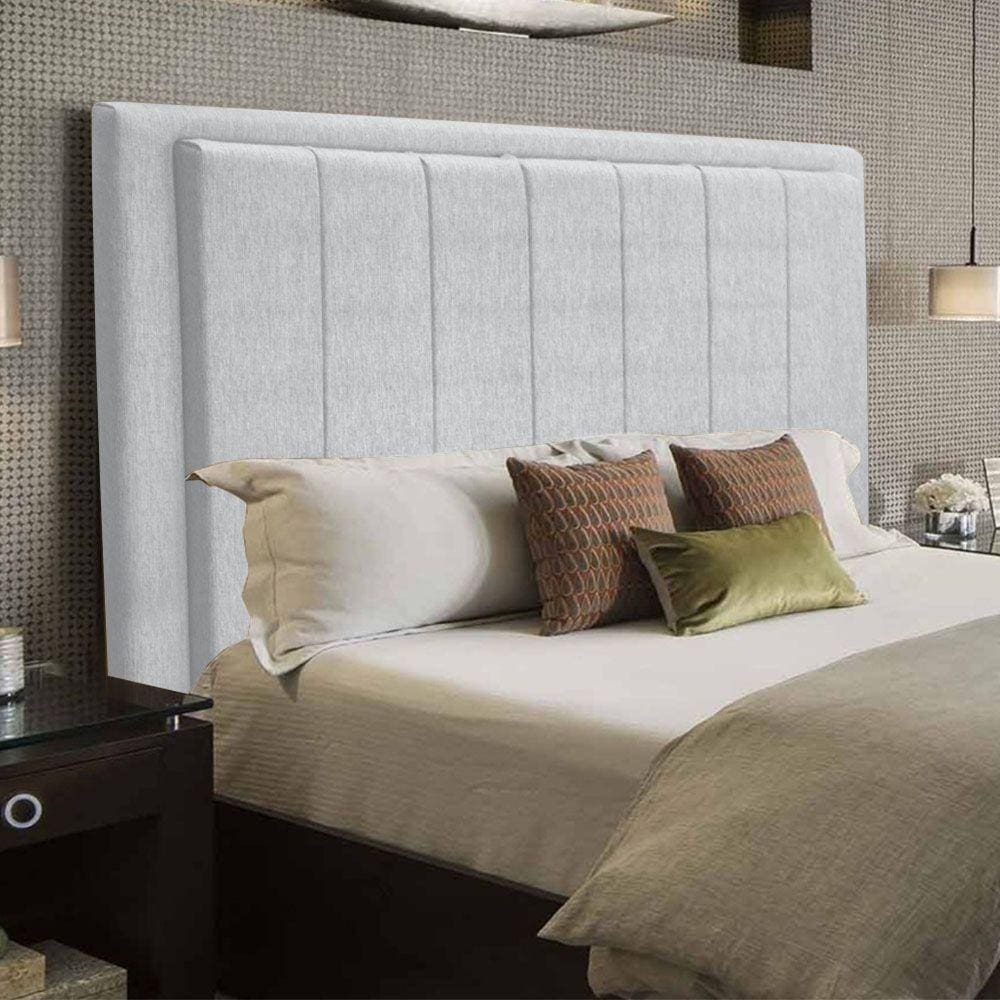 Cabeceira Opala Cama Box King 193Cm Linho Cinza Claro