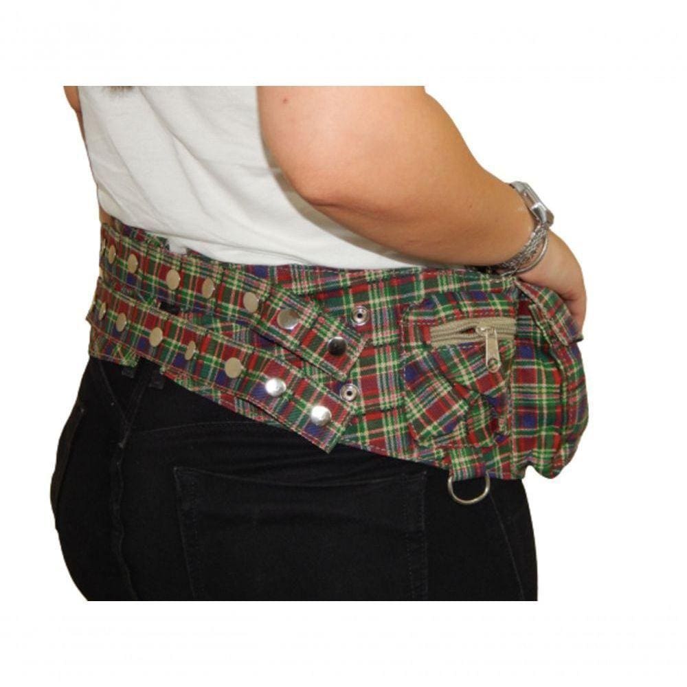 Pochete Cartucheira De Tecido Waist Wallet Cor Xadrez