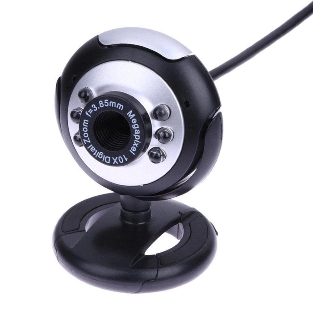 Webcam Para Pc V4 Hd Usb Com Microfone Preto/prata