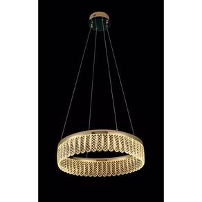 Lustre Pendente Argola Bronze e Cristais K9 Transp D60cm