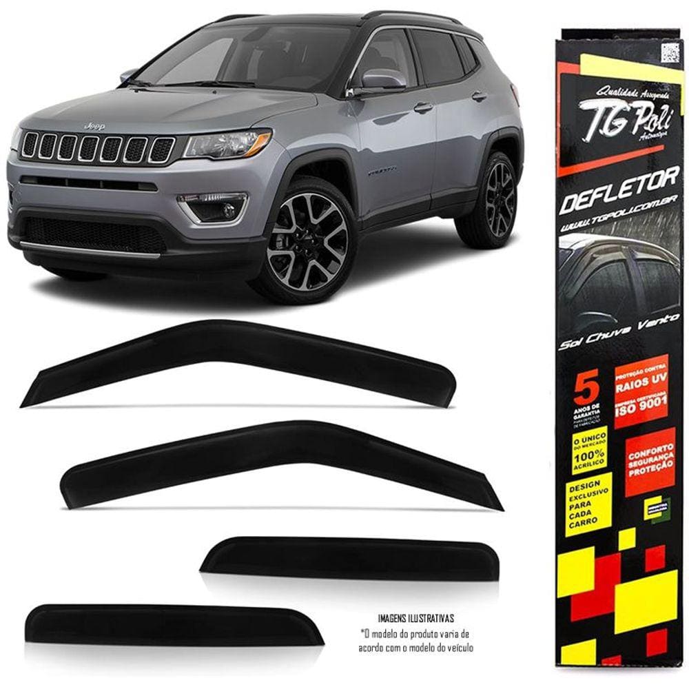 Calha Chuva Defletor TG Poli Jeep Compass 2016 2017 2018 2019 - 4 Portas